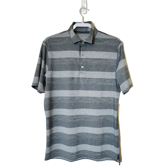johnnie-O Other - johnnie-O Mens Mclean PREP-Formance Jersey Polo Size M Grey Stripes Golf Shirt